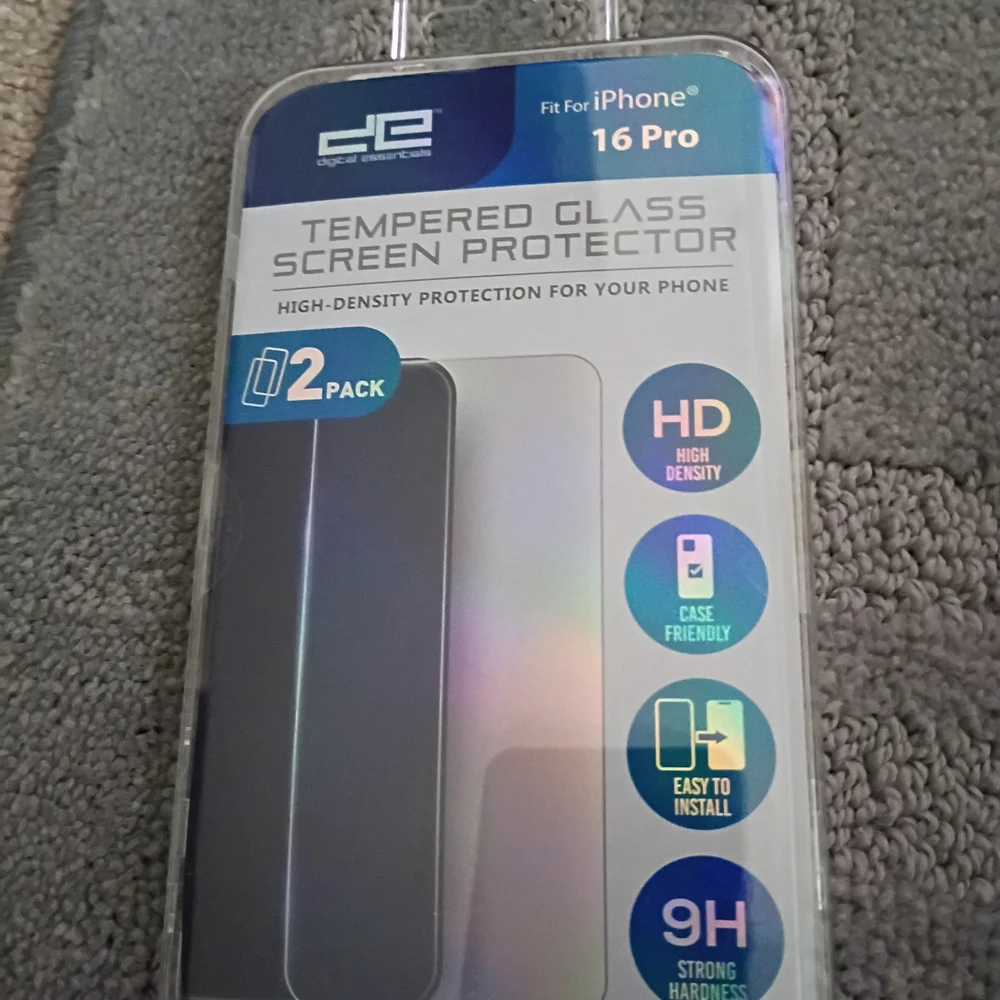 Tempered Glass Screen Protector for iPhone 16 Pro - 2 Pack